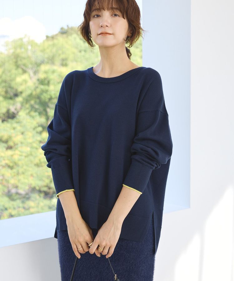 AMERICAN HOLIC「【配色】バイパチクルーネックニットプルオーバー＜静電気軽減＞」|ニット・セーター|