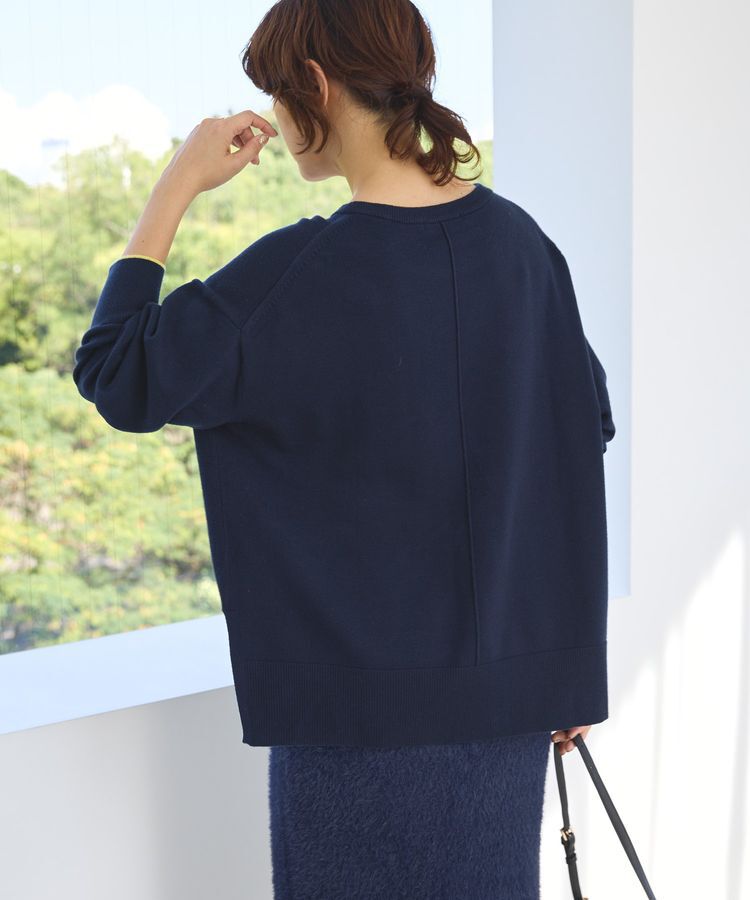 AMERICAN HOLIC「【配色】バイパチクルーネックニットプルオーバー＜静電気軽減＞」|ニット・セーター|