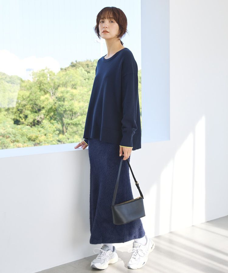 AMERICAN HOLIC「【配色】バイパチクルーネックニットプルオーバー＜静電気軽減＞」|ニット・セーター|