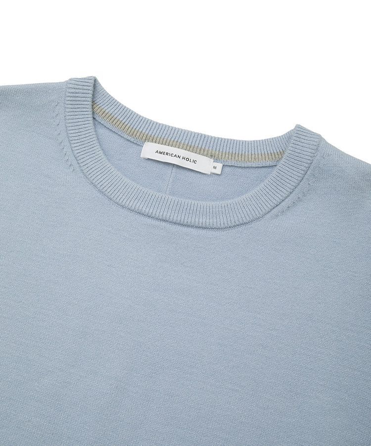 AMERICAN HOLIC「【配色】バイパチクルーネックニットプルオーバー＜静電気軽減＞」|ニット・セーター|