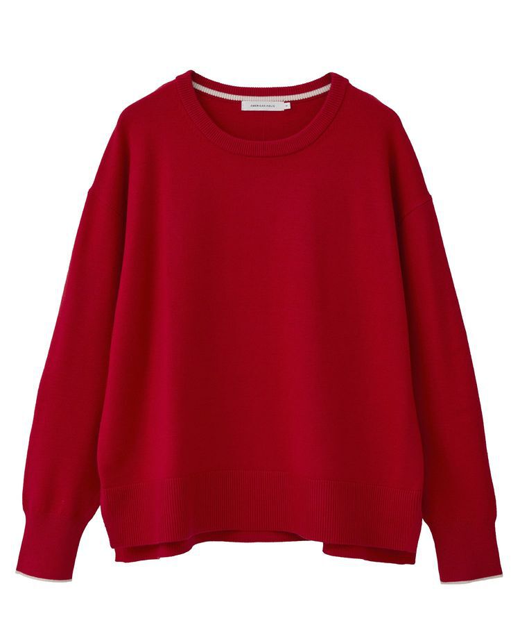 AMERICAN HOLIC「【配色】バイパチクルーネックニットプルオーバー＜静電気軽減＞」|ニット・セーター|