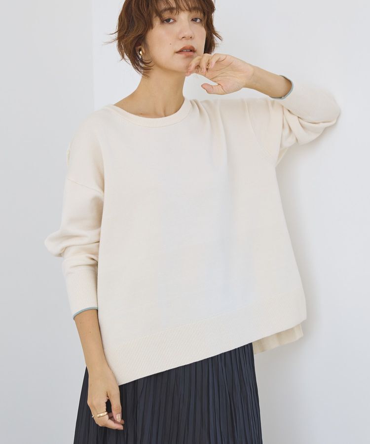 AMERICAN HOLIC「【配色】バイパチクルーネックニットプルオーバー＜静電気軽減＞」|ニット・セーター|