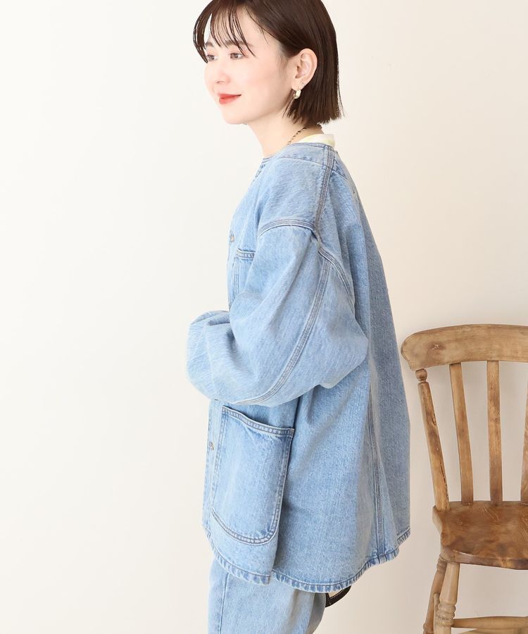 AMERICAN HOLIC「ノーカラーデニムカバーオール」|テーラードジャケット|