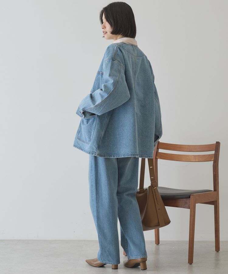 AMERICAN HOLIC「ノーカラーデニムカバーオール」|テーラードジャケット|