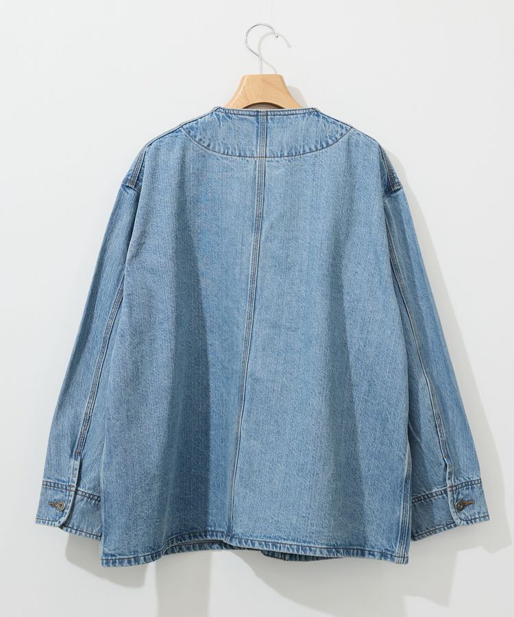 AMERICAN HOLIC「ノーカラーデニムカバーオール」|テーラードジャケット|