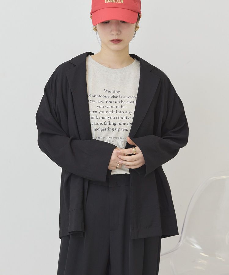 AMERICAN HOLIC「【接触冷感】ニュアンスオーバージャケット」|テーラードジャケット|Black