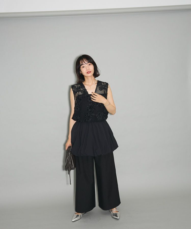 Green Parks「テープ刺繍レースベスト」|ベスト・ジレ|