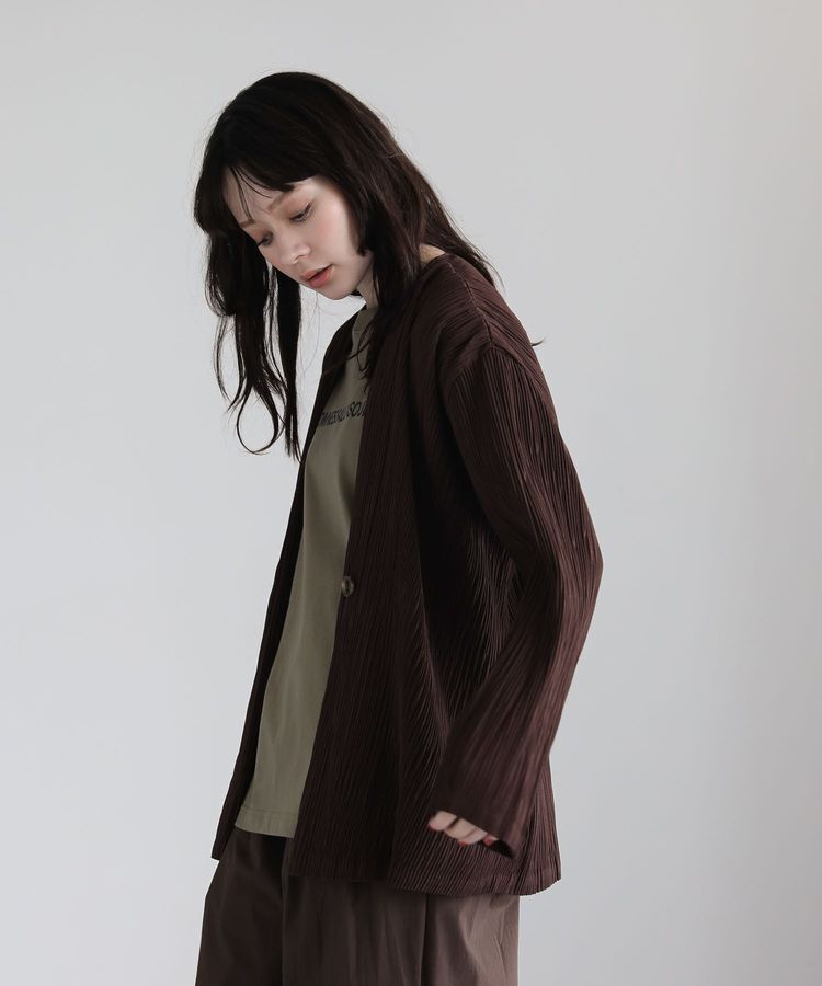 Green Parks「・ELENCARE DUE プリーツノーカラージャケット」|テーラードジャケット|