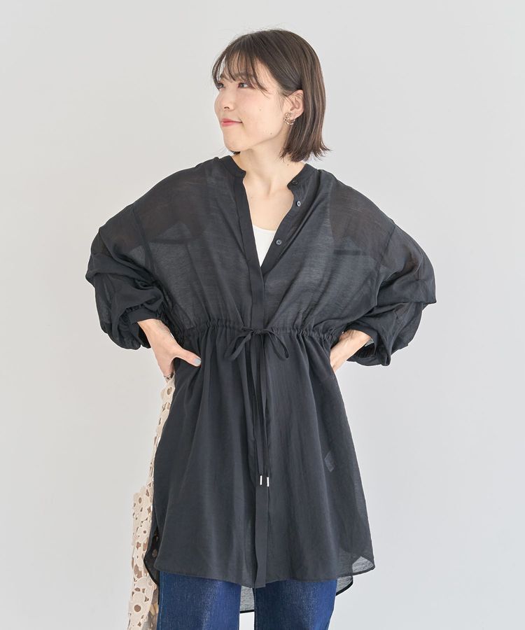 Green Parks「バンドカラー比翼タック袖チュニック」|チュニック|