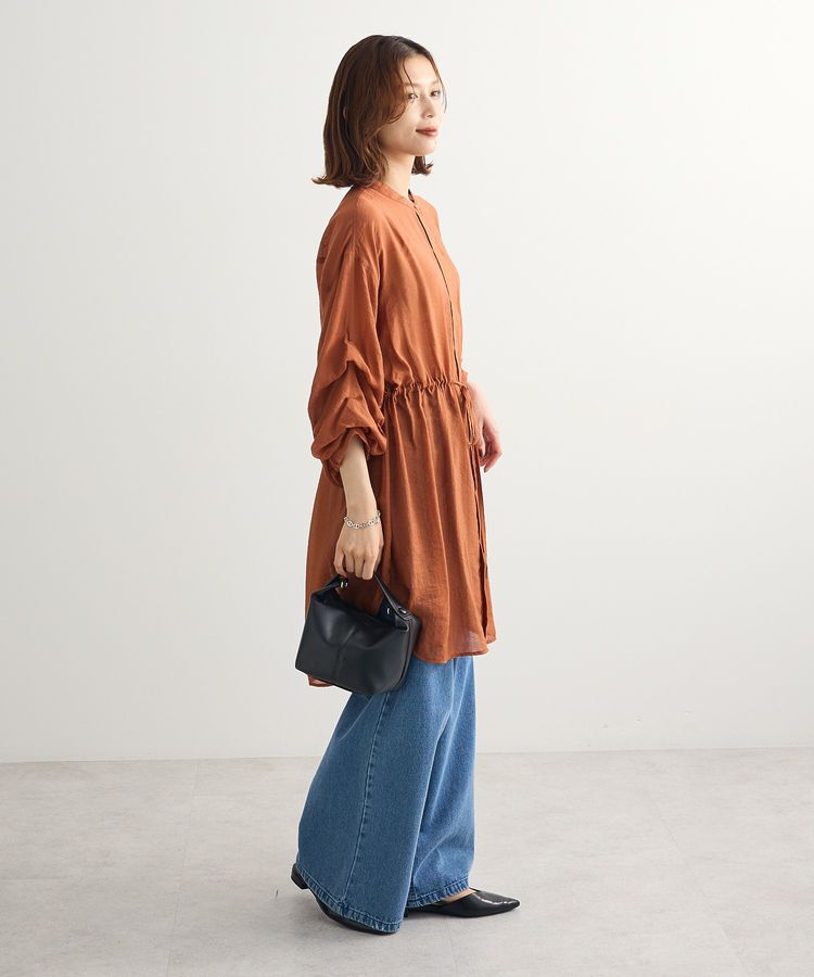 Green Parks「バンドカラー比翼タック袖チュニック」|チュニック|