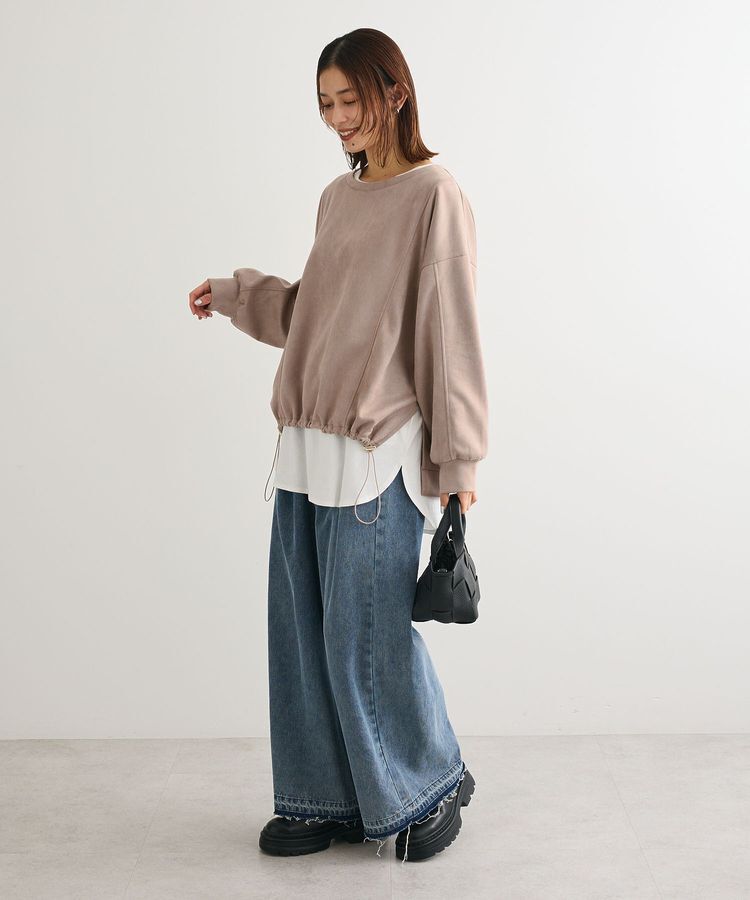 Green Parks「なめらかタッチスウェード調ドロストプルオーバー」|Tシャツ・カットソー|