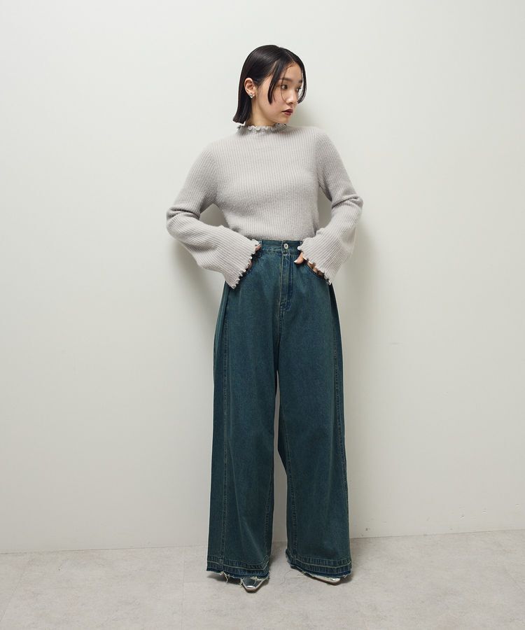 Green Parks「・swing by ウラシャギーフレアスリーブニット」|ニット・セーター|