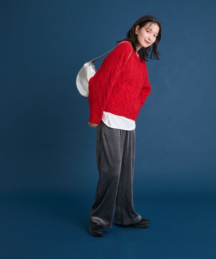 Green Parks「ふわふわケーブルニットプルオーバー」|ニット・セーター|