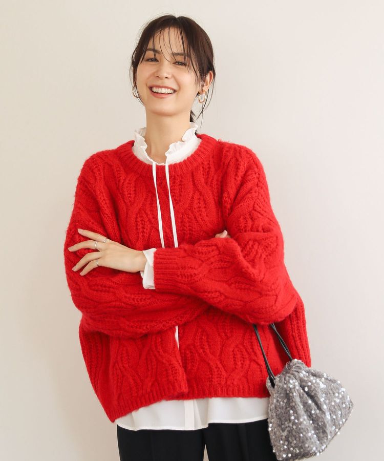 Green Parks「ふわふわケーブルニットプルオーバー」|ニット・セーター|