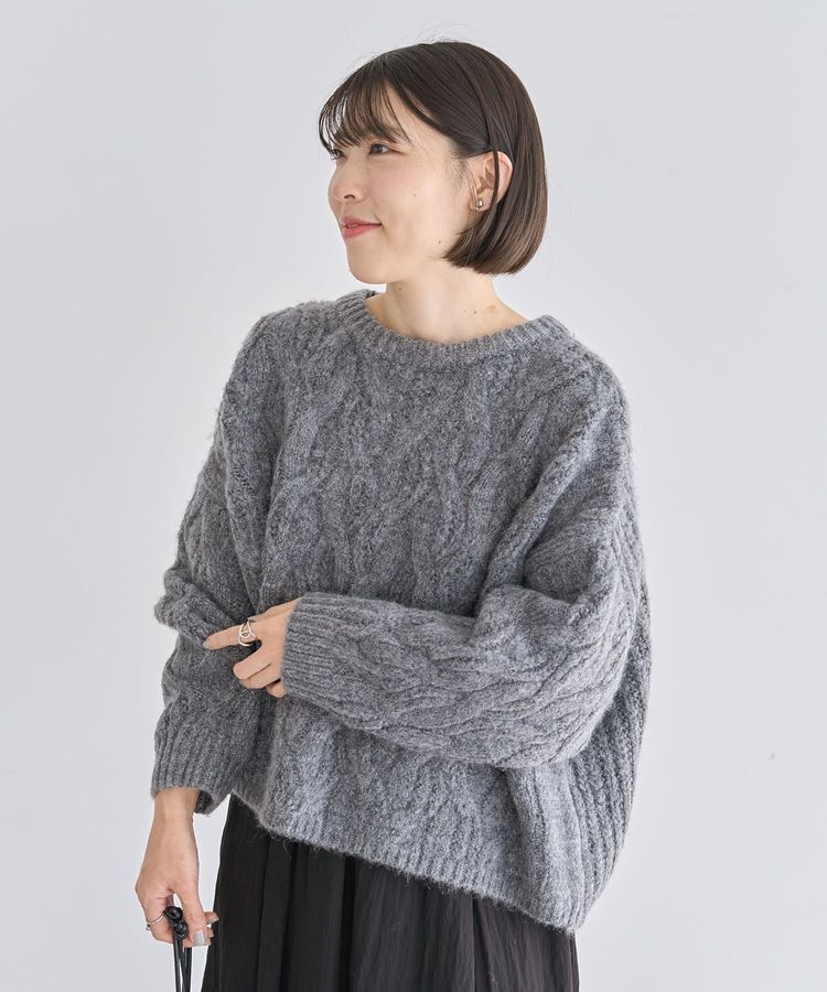 Green Parks「ふわふわケーブルニットプルオーバー」|ニット・セーター|