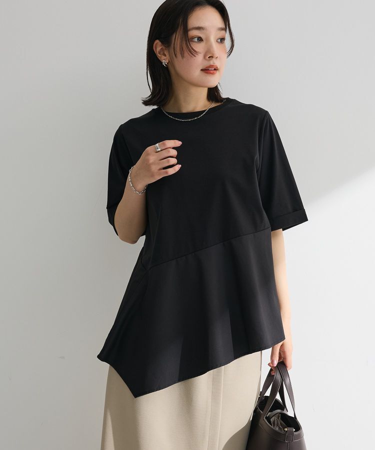 Green Parks「華やぎカットソー(アシメヘム)」|Tシャツ・カットソー|Black