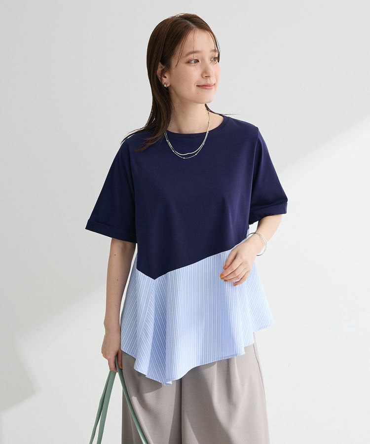 Green Parks「華やぎカットソー(アシメヘム)」|Tシャツ・カットソー|Navy