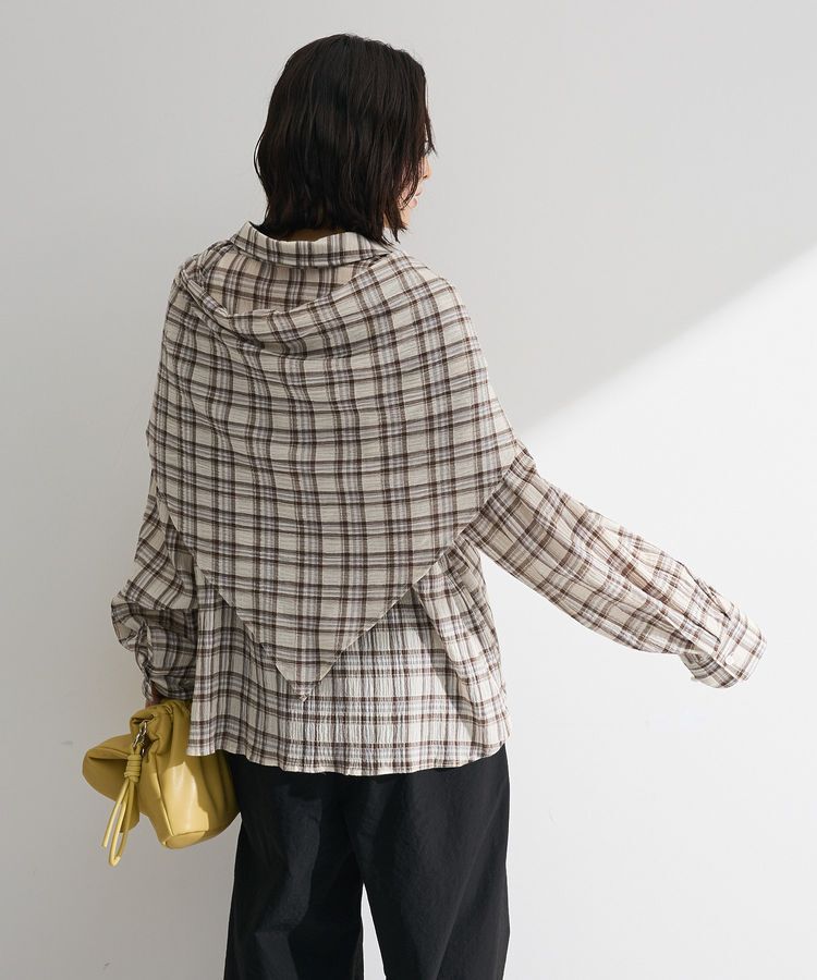 Green Parks「スカーフ付チェックシャツ」|シャツ・ブラウス|