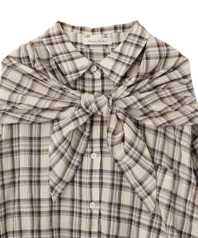Green Parks「スカーフ付チェックシャツ」|シャツ・ブラウス|