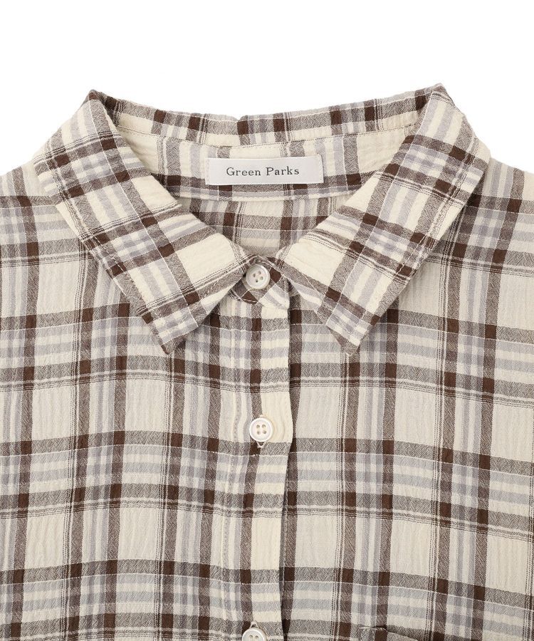 Green Parks「スカーフ付チェックシャツ」|シャツ・ブラウス|