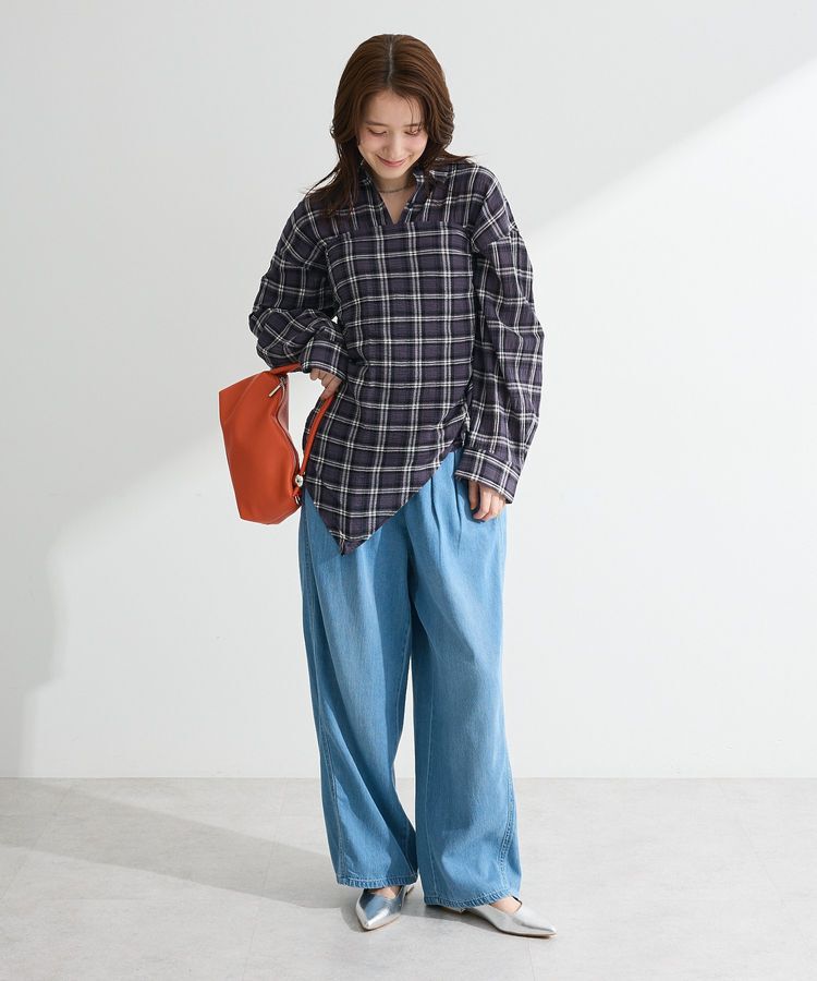 Green Parks「スカーフ付チェックシャツ」|シャツ・ブラウス|