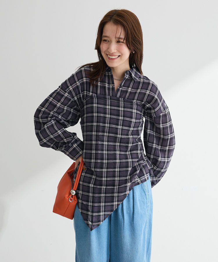 Green Parks「スカーフ付チェックシャツ」|シャツ・ブラウス|