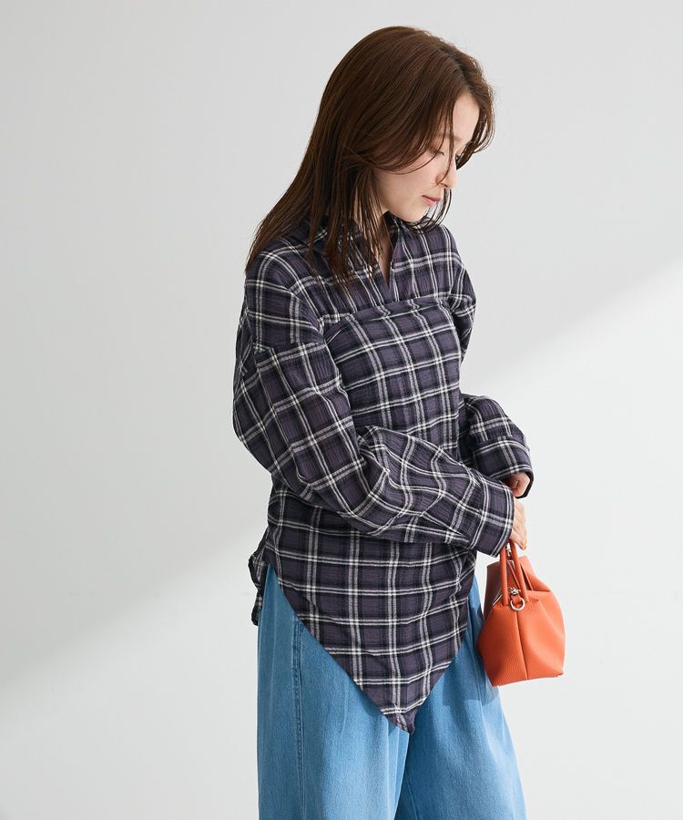 Green Parks「スカーフ付チェックシャツ」|シャツ・ブラウス|