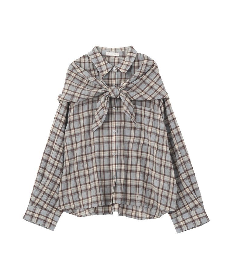 Green Parks「スカーフ付チェックシャツ」|シャツ・ブラウス|Sax