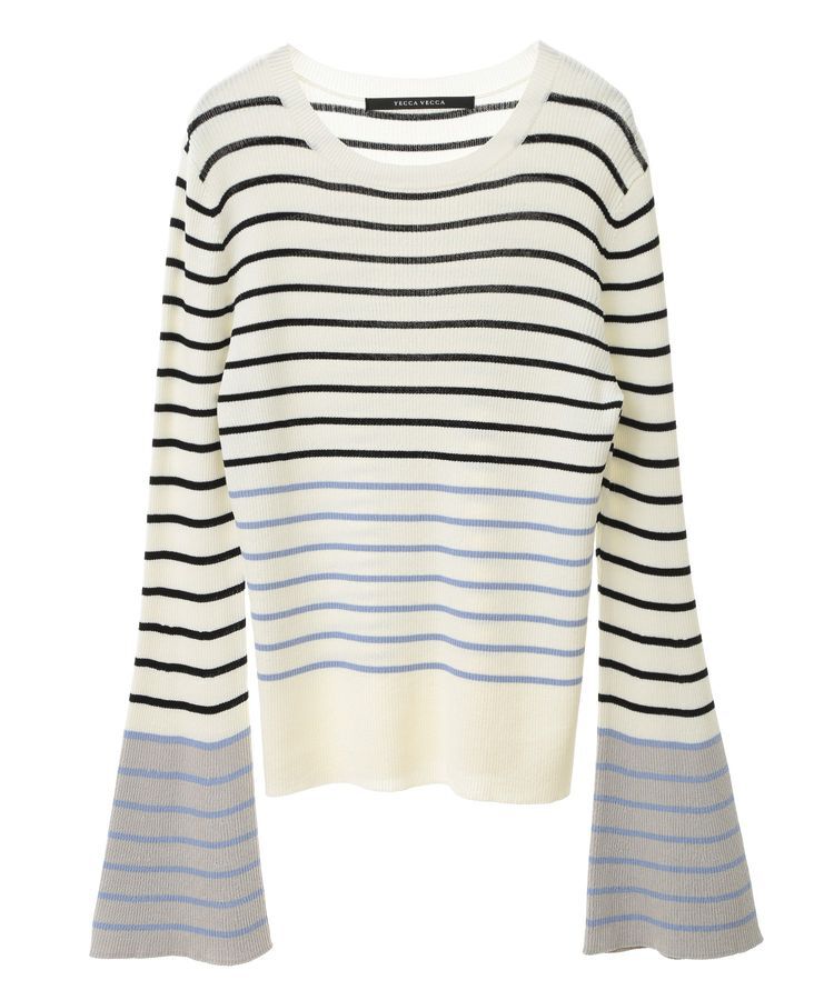 YECCA VECCA「マルチボーダー柄ニット」|ニット・セーター|