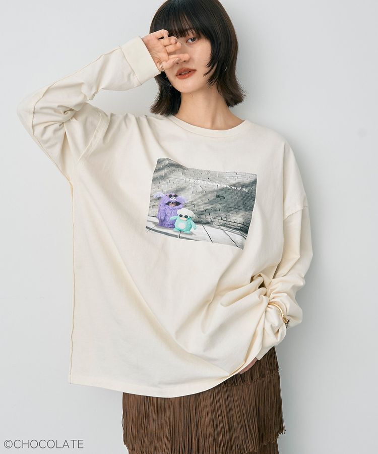 YECCA VECCA「【Whippi&Wrappi】プリントロンTee①」|Tシャツ・カットソー|Ivory