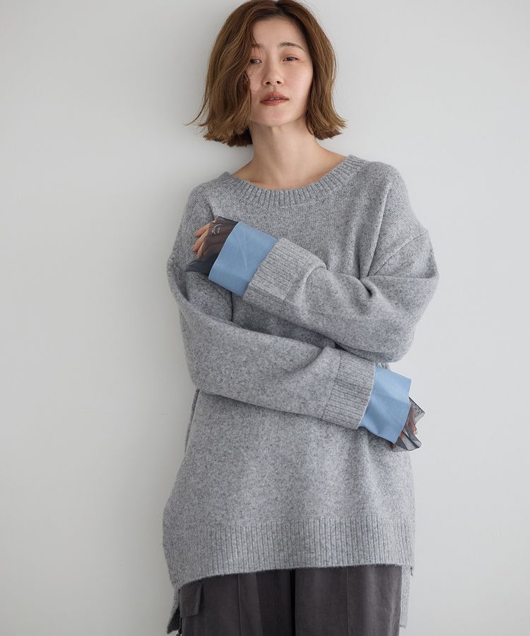 Editt by YECCA VECCA「袖レイヤードソフトニット」|ニット・セーター|