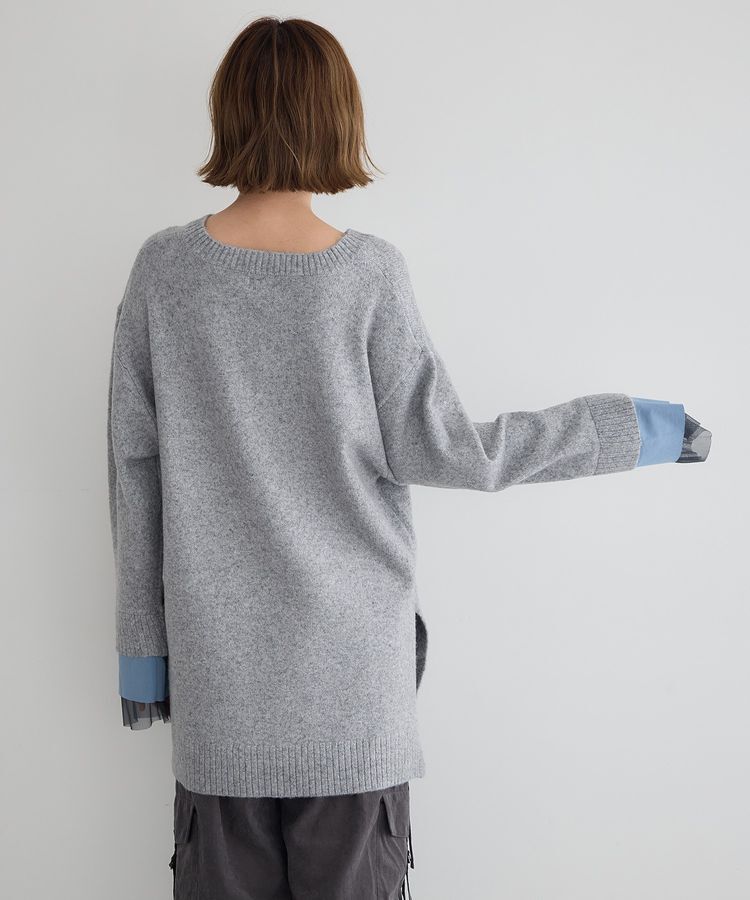 Editt by YECCA VECCA「袖レイヤードソフトニット」|ニット・セーター|