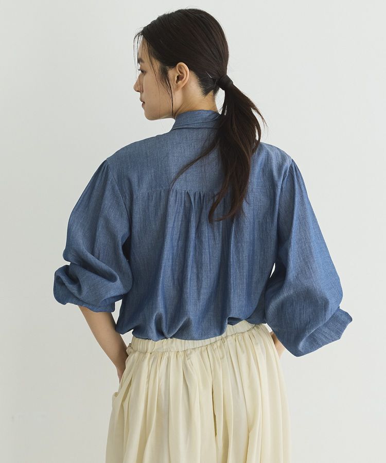GARAGE OF GOOD CLOTHING「【日本製】シアーデニムボウタイブラウス」|シャツ・ブラウス|