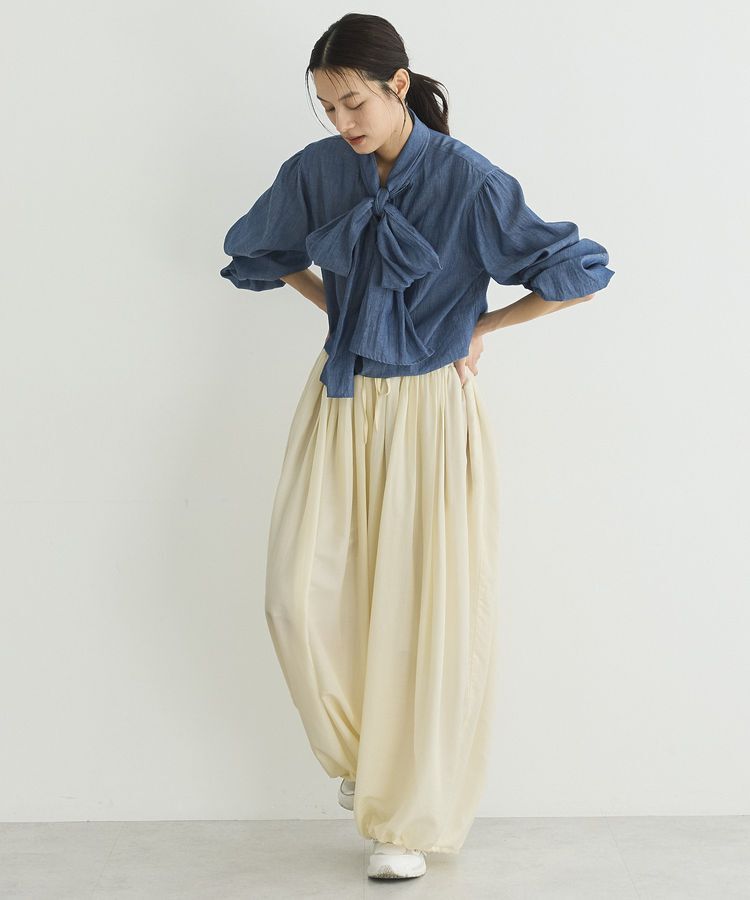 GARAGE OF GOOD CLOTHING「【日本製】シアーデニムボウタイブラウス」|シャツ・ブラウス|