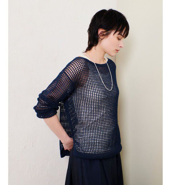 allureville「リネンコードメッシュプルオーバー」|ニット・セーター|