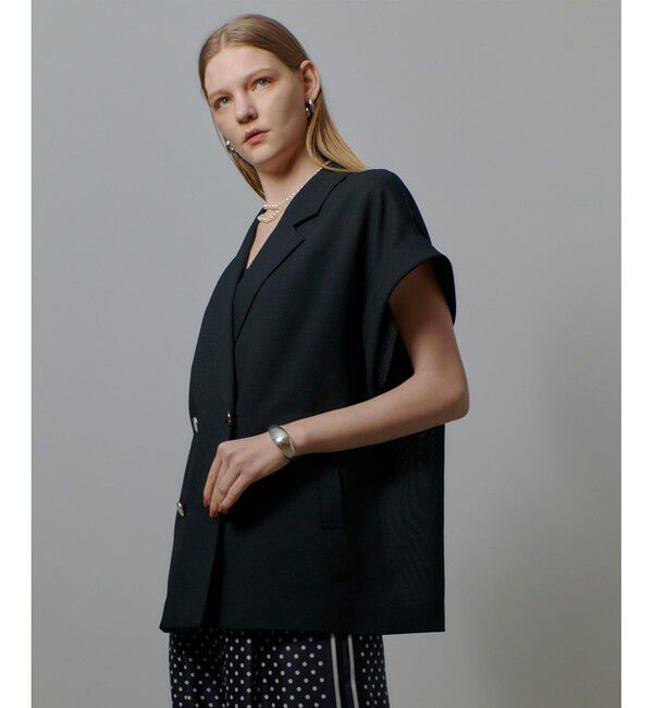 allureville「スラブメッシュフレンチスリーブジャケット」|テーラードジャケット|