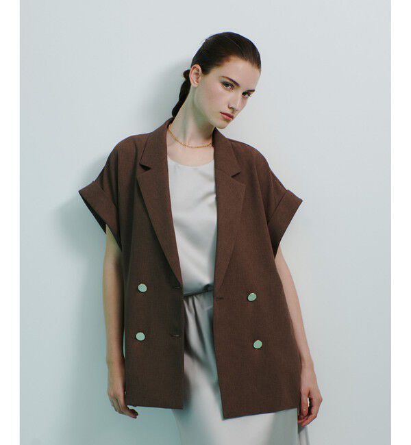 allureville「スラブメッシュフレンチスリーブジャケット」|テーラードジャケット|