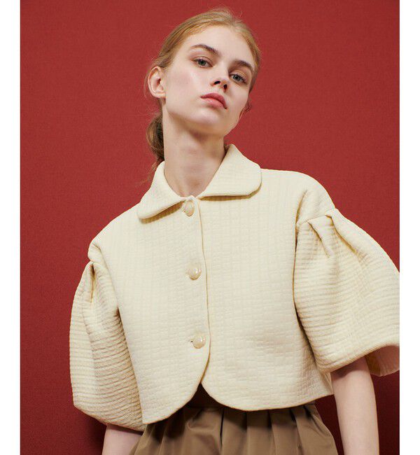 LOULOU WILLOUGHBY「【LOULOU WILLOUGHBY】ダブルジャガードパフニットジャケット」|ニット・セーター|