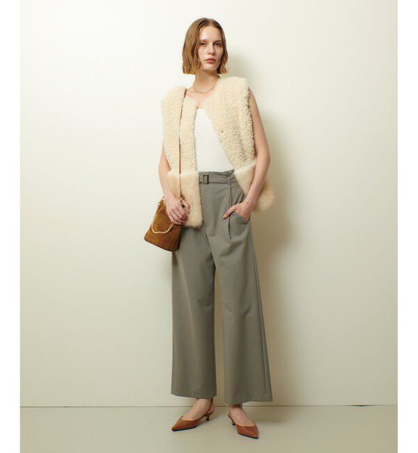 allureville「フェイクボアコンビニットジレ」|ニット・セーター|