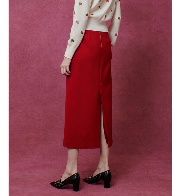 LOULOU WILLOUGHBY「【LOULOU WILLOUGHBY】ウールダブルクロスタイトスカート」|タイト|