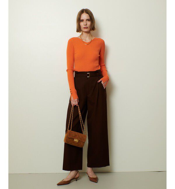 allureville「ウールライクフランネルヨークレスパンツ」|チノ|