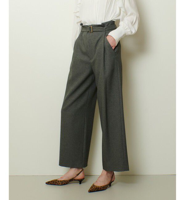 allureville「ウールライクフランネルヨークレスパンツ」|チノ|