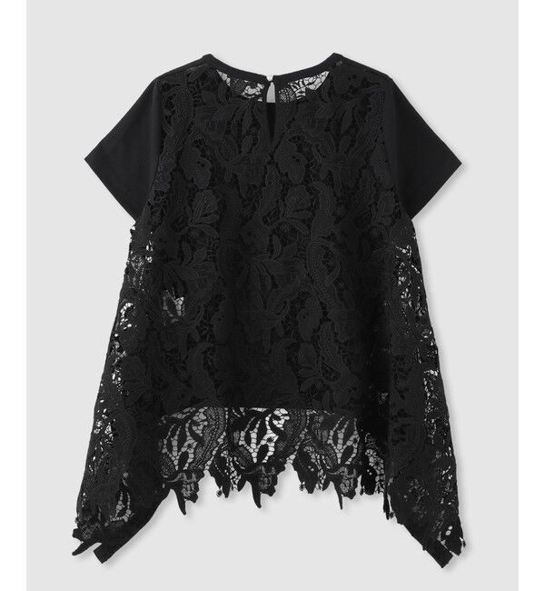 LOULOU WILLOUGHBY「【LOULOU WILLOUGHBY】レースドッキングロングＴシャツ」|Tシャツ・カットソー|