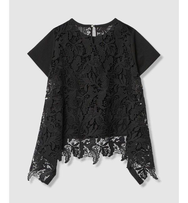 LOULOU WILLOUGHBY「【LOULOU WILLOUGHBY】レースドッキングロングＴシャツ」|Tシャツ・カットソー|