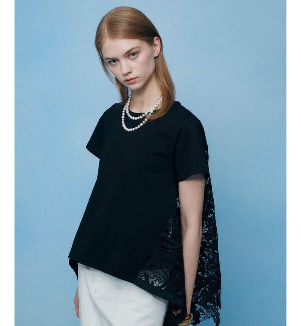 LOULOU WILLOUGHBY「【LOULOU WILLOUGHBY】レースドッキングロングＴシャツ」|Tシャツ・カットソー|