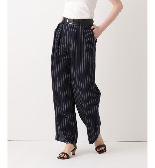 allureville「リオペルリネンストライプパンツ」|チノ|