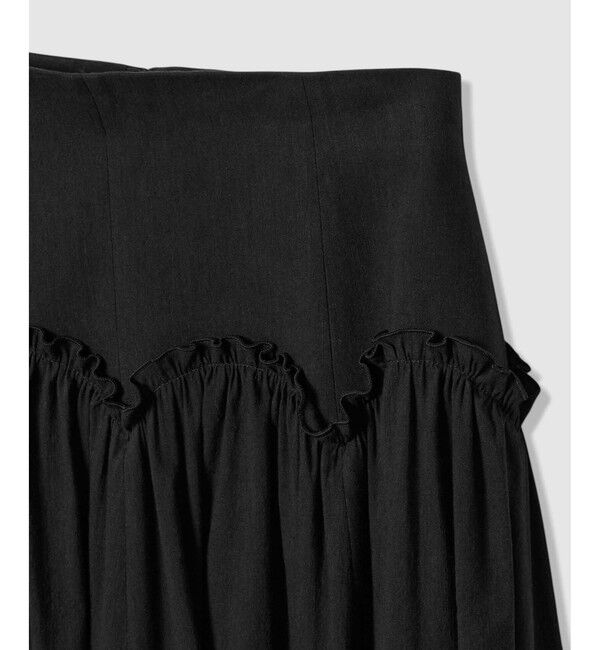 LOULOU WILLOUGHBY「【LOULOU WILLOUGHBY】コットンリネンスカラップスカート」|フレア|
