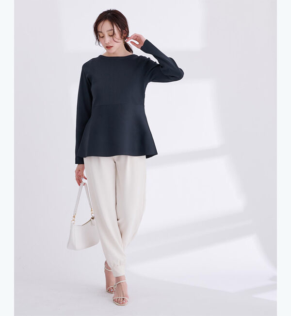 ur's「バックパールペプラムニットトップス」|ニット・セーター|