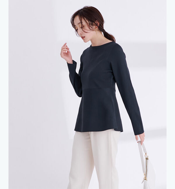 ur's「バックパールペプラムニットトップス」|ニット・セーター|