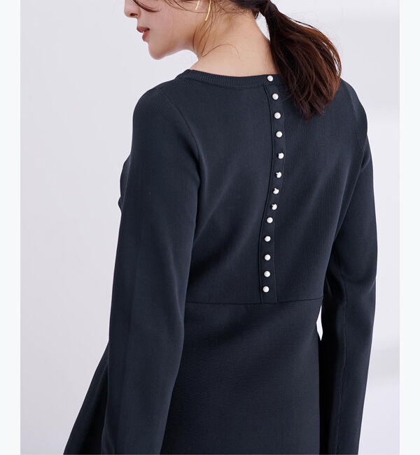 ur's「バックパールペプラムニットトップス」|ニット・セーター|
